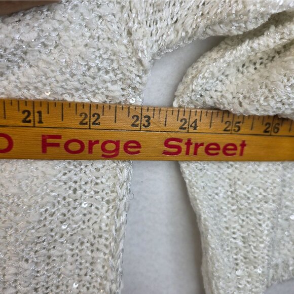 FDJ French Dressing Sequined Tunic XXL White Sparkle NYE Dainty Fairy y2k New - Picture 10 of 12